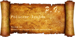 Policzer Izolda névjegykártya